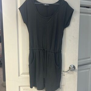 Black and gray Northface dress. This dress has a cinched waist and deep pockets.